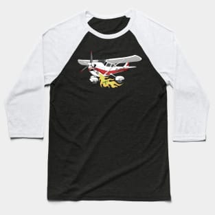 Cessna 172 The burning bird Cartoon Baseball T-Shirt